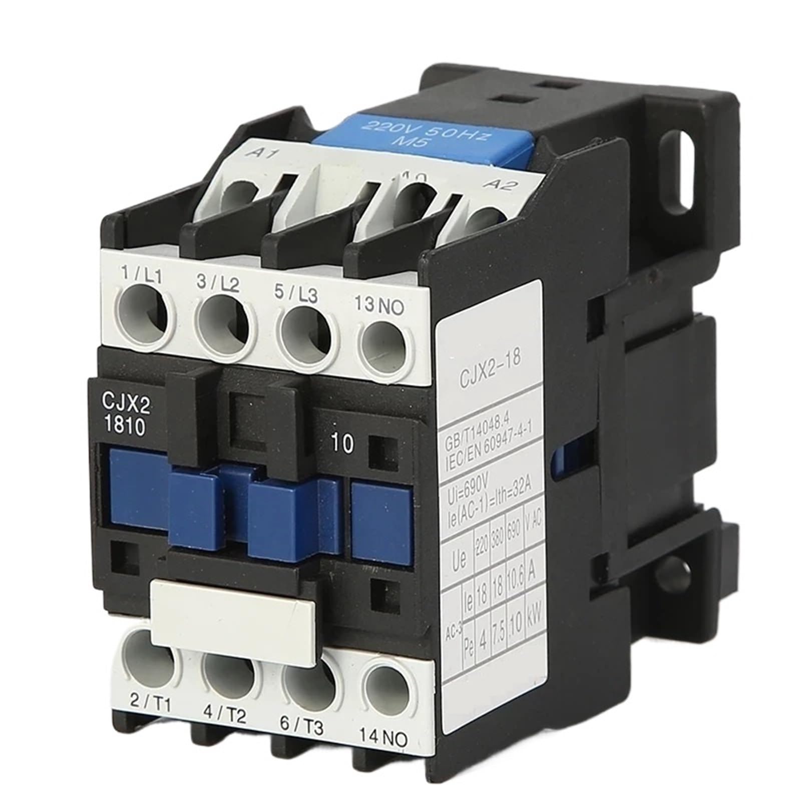 Contacteur modulaire CJX2-1810 18A interrupteur rail DIN pour démarreur AC 220V - 7