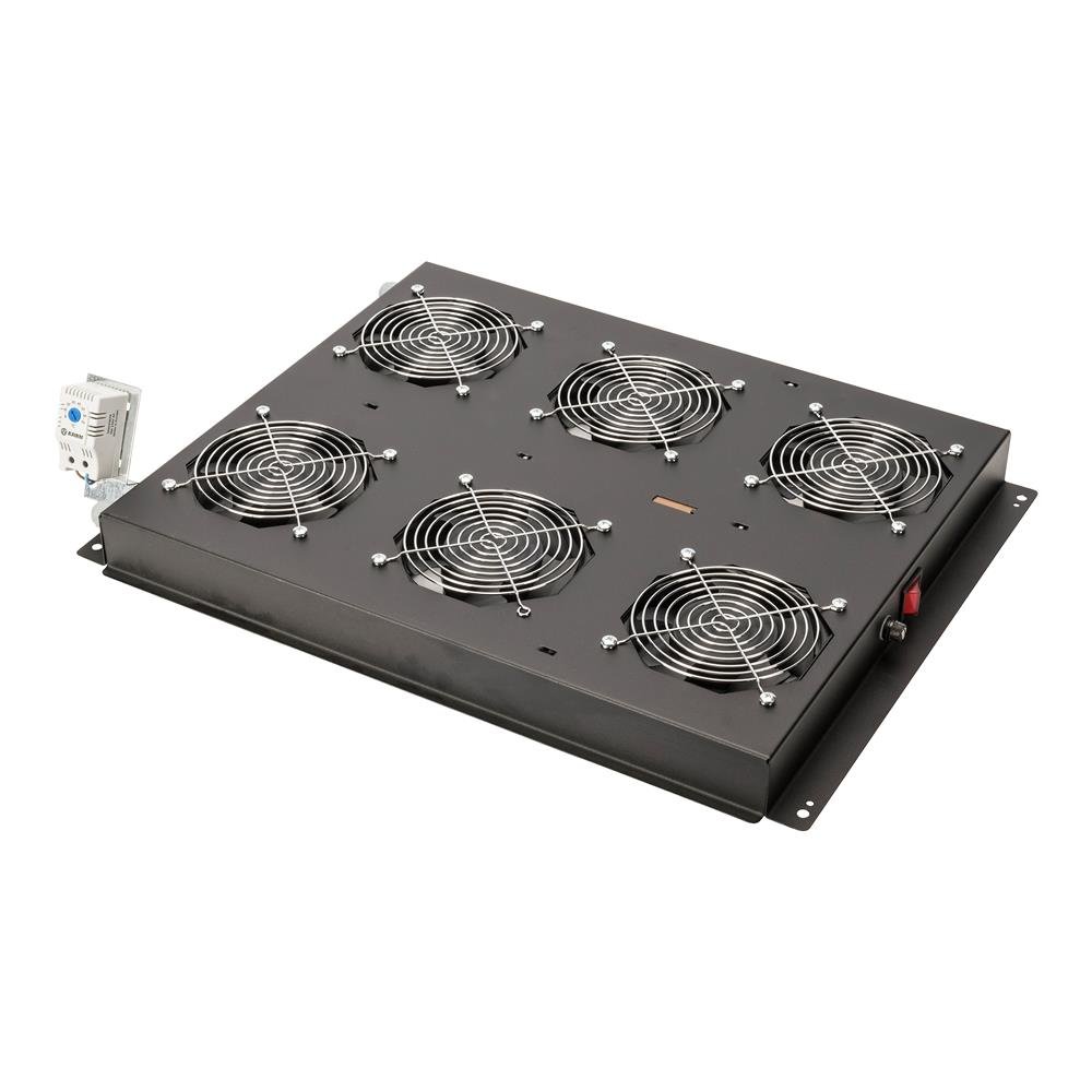 Digitus Ventilatore da tetto per server rack della serie Unique, 6x ventilatore, termostato, nero (RAL 9005)