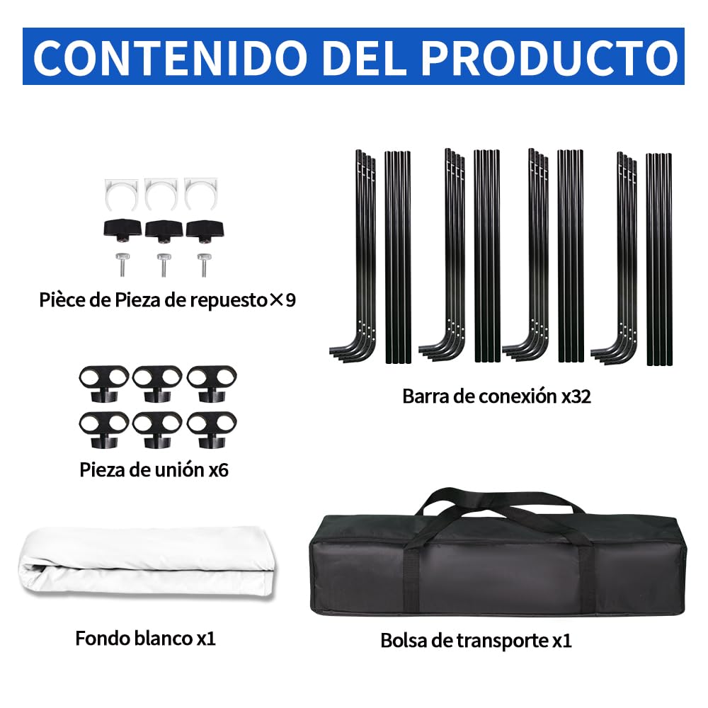Fondo de pantalla de 7,87 x 13,12 pies con soporte, gran lienzo de fotografía portátil plegable plegable para rodaje de vídeo en estudio, fotografía de retrato de primer plano de producto