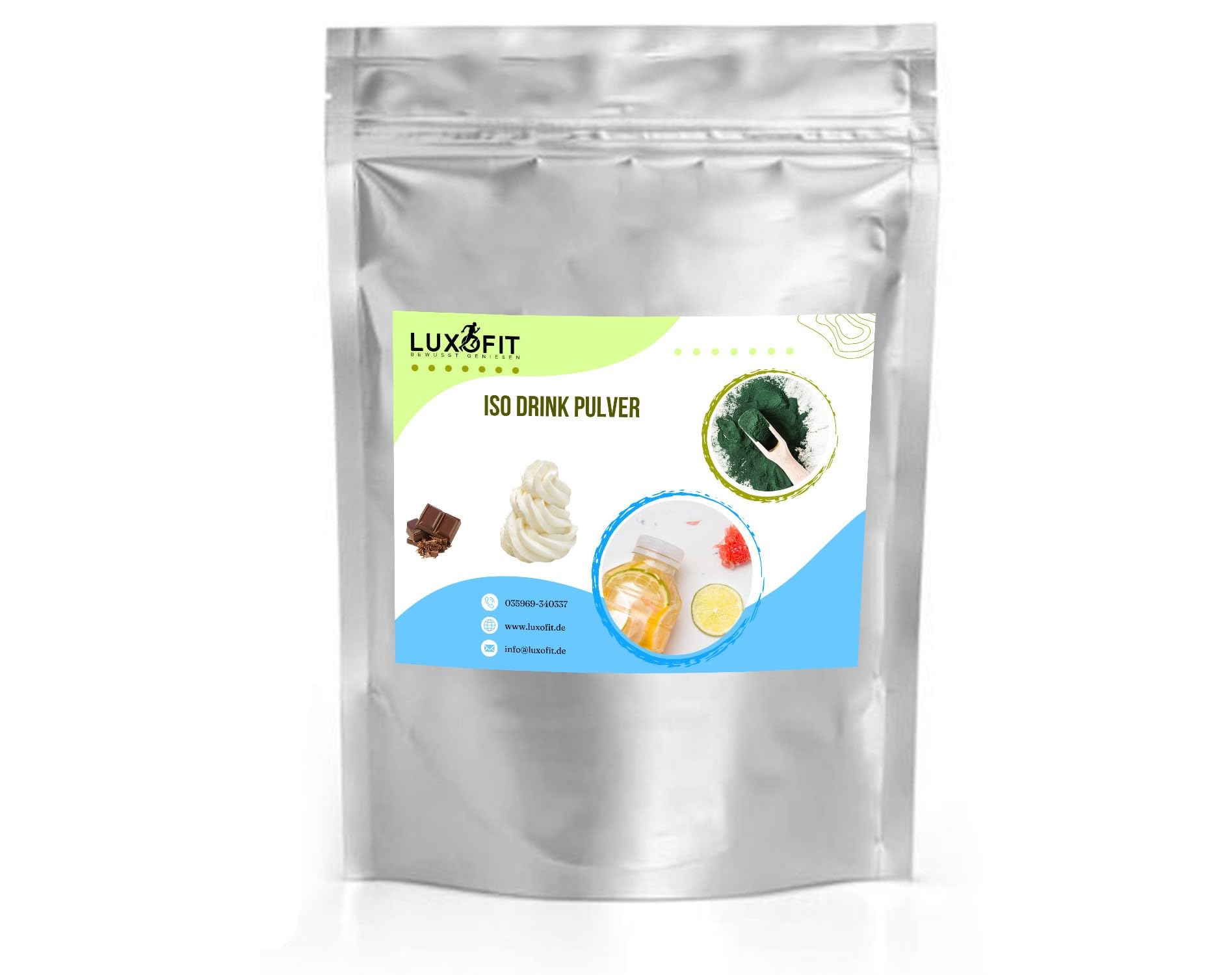 Luxofit Stracciatella Sahne Getränk isotonisch Iso Drink Pulver, Natürliche Farbstoffe, für aktiven Lebensstil, Sportlergetränk, schnelle und einfache Zubereitung (10 Kg)