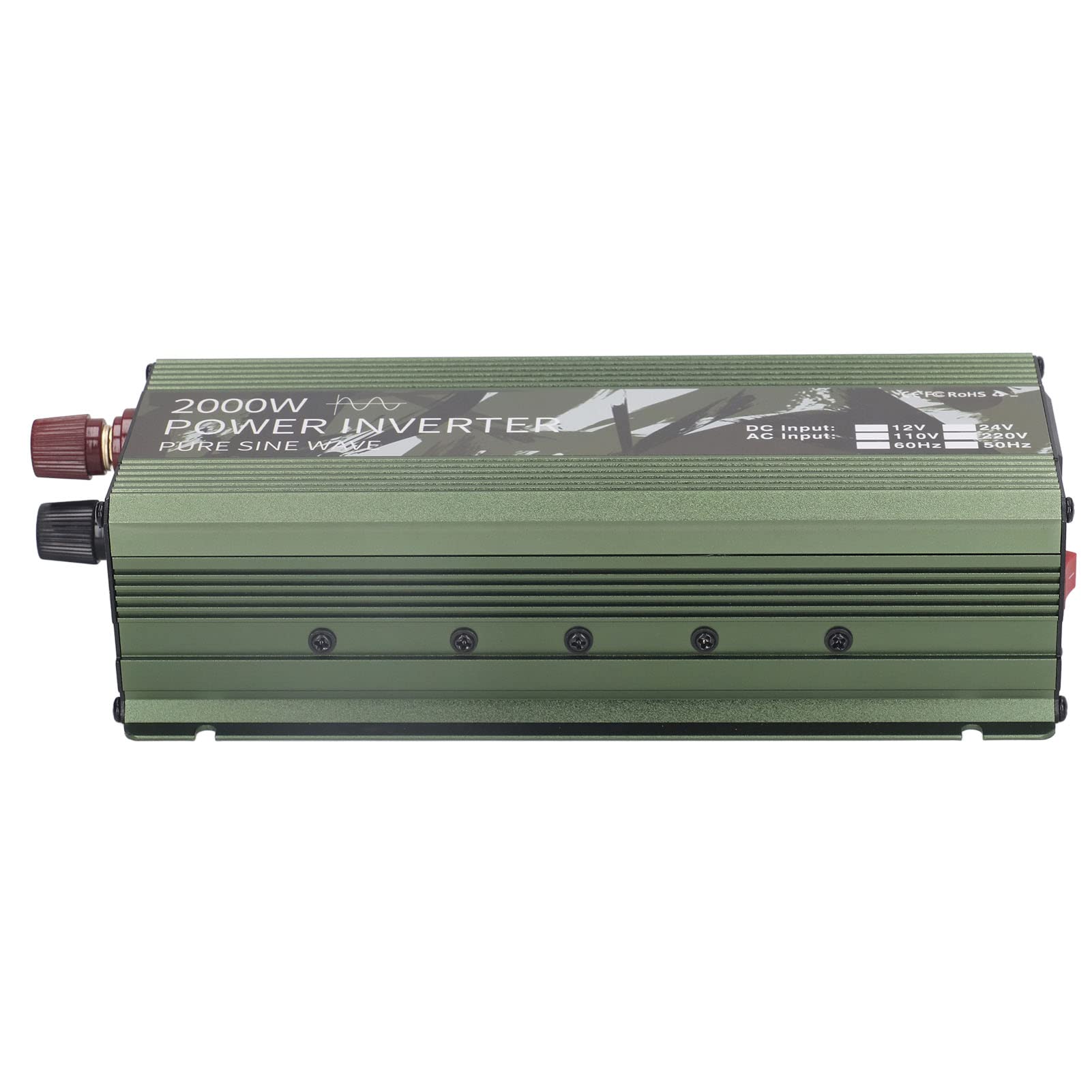 Garosa Przetwornica Napięcia Samochodu Czysta Fala Sinusoidalna Przetwornica Samochodowa 12 V na 220 V 2000 W Szczytowa Moc 800 W Rzeczywisty Stop Aluminium z Wentylatorem Chłodzącym USB 5 2 A do