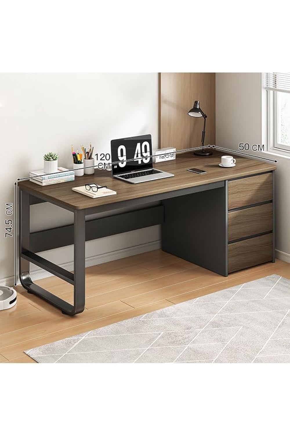 NKX Multifunctional Computer Table And Office Desk With 3 Drawers