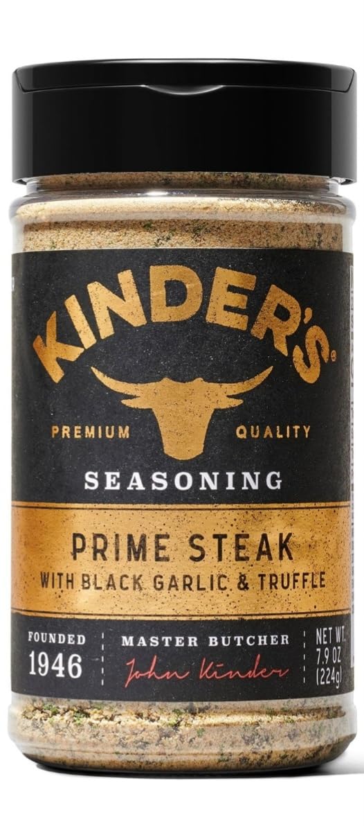 Smokehouse Salt & Pepper Seasoning, 10.3 oz, kinders, Prime Steak with Black Garlic and Truffle Seasoning, 7.9 oz, kinders