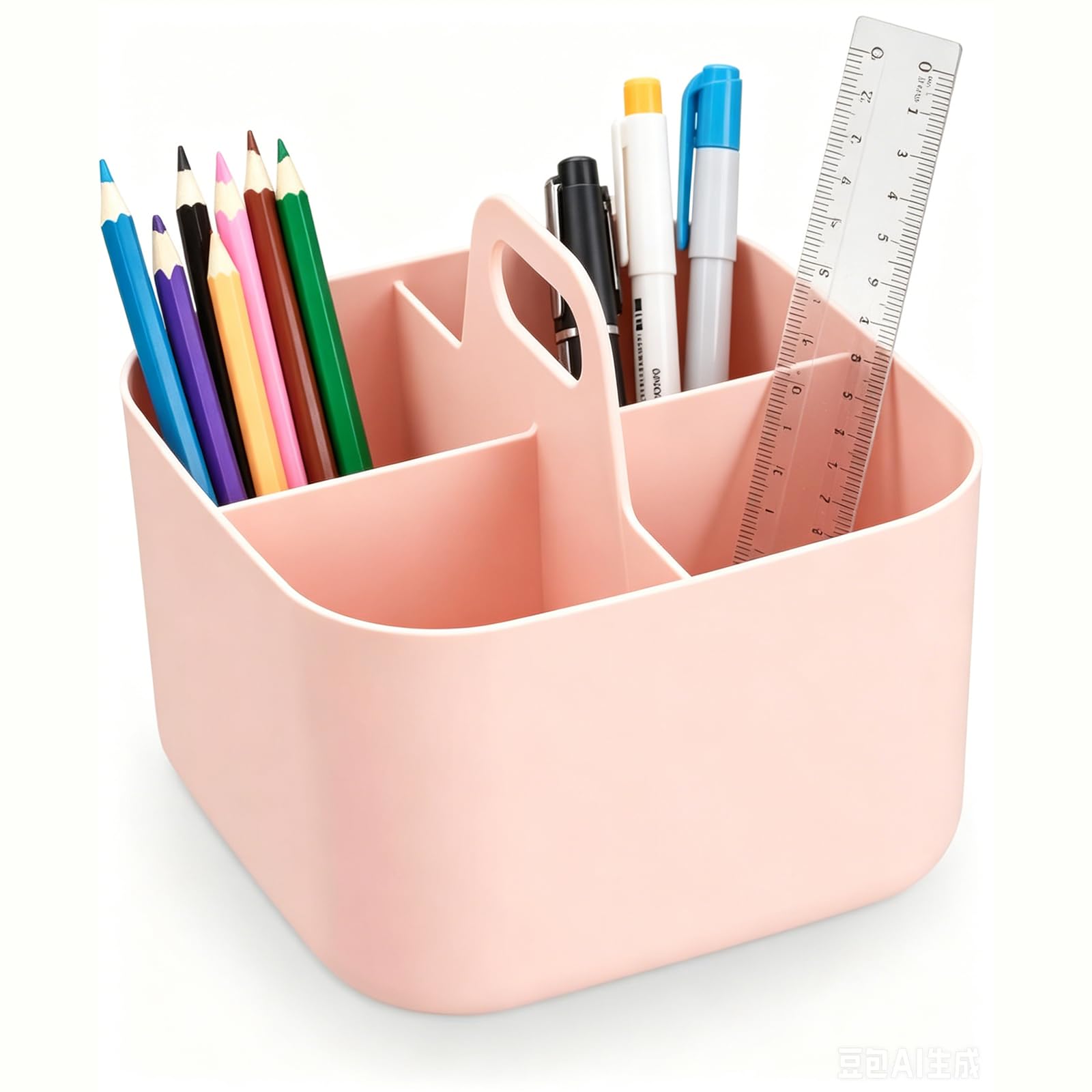 HANXIANG Stackable Organizer Caddy, Pink Rectangle
