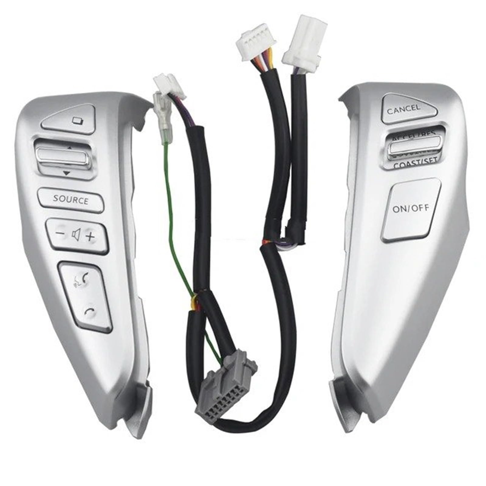 Lenkradschalter Kompatibel 25550-3DA6A Für NISSAN TIIDA Für SENTRA SUNNY Livina ALMERA Lenkrad Tempomat Taste Schalter(Silvery)