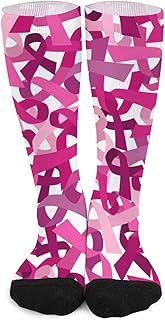 Rosa Cáncer Cintas Hombres Cool Colorido Fantasía Novedad Divertida Casual Algodón Peinado Colorblock Medias