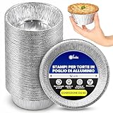 ebake Vaschette Alluminio - 12 cm de Teglie Usa E Getta - Rotonda Pirottini Alluminio, teg...