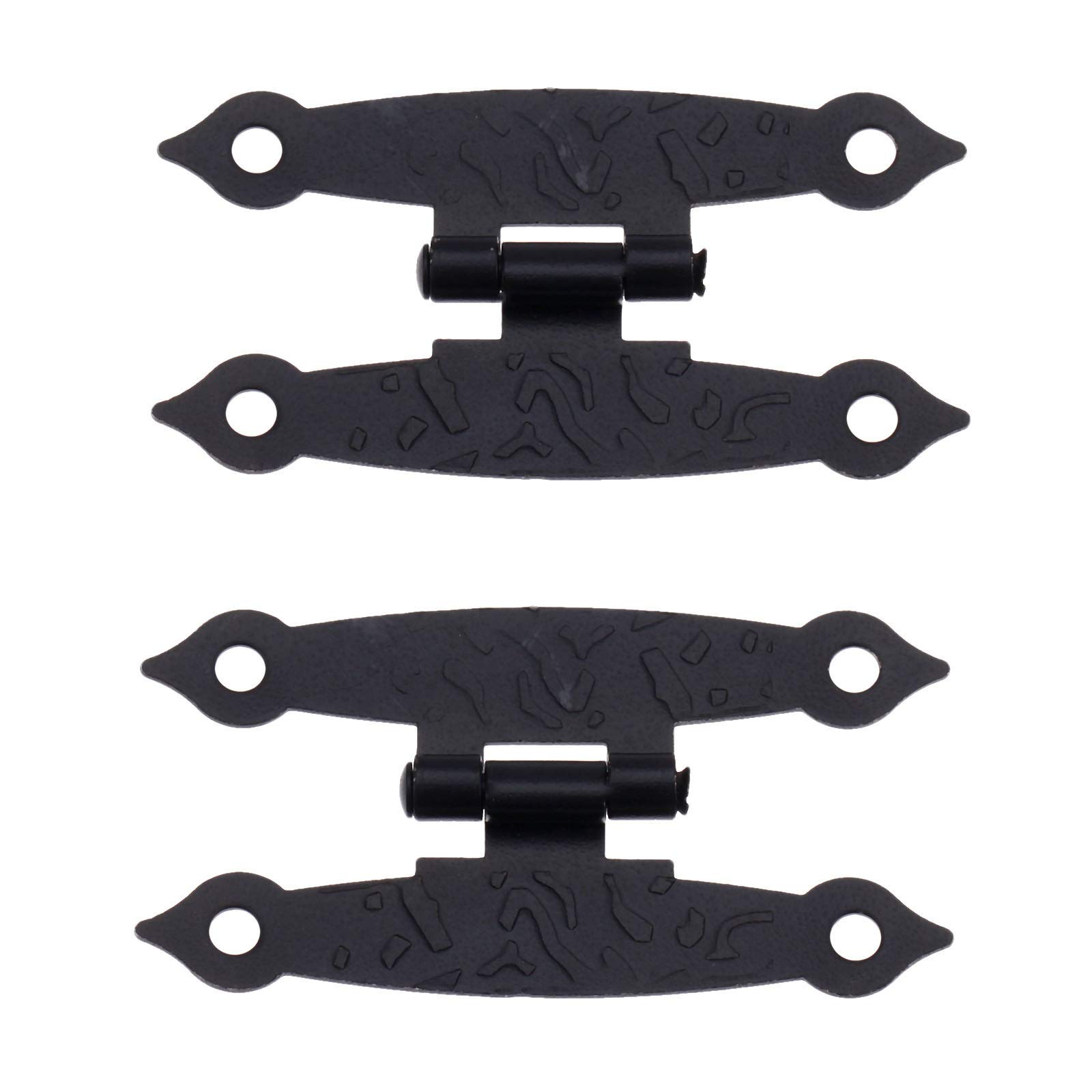 Nvsfzgiyg One Color Antique Hinges,Bronze Decorative,Wooden Box Hinge,2Pcs Black Cabinet Door Luggage Jewelry Boxes Vintage Old H Furniture Decoration With Screw 65 * 33Mm Butt