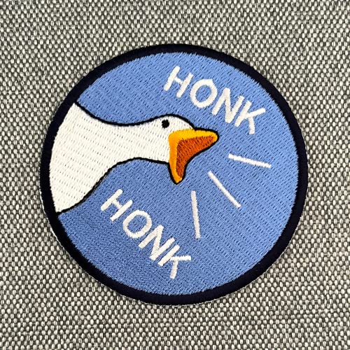 Urbanski Patch Honk Honk kreischende Gans angry Goose zum Aufbügeln 7,3 x 7,3 cm | Aufnäher Applikation Bügelbild