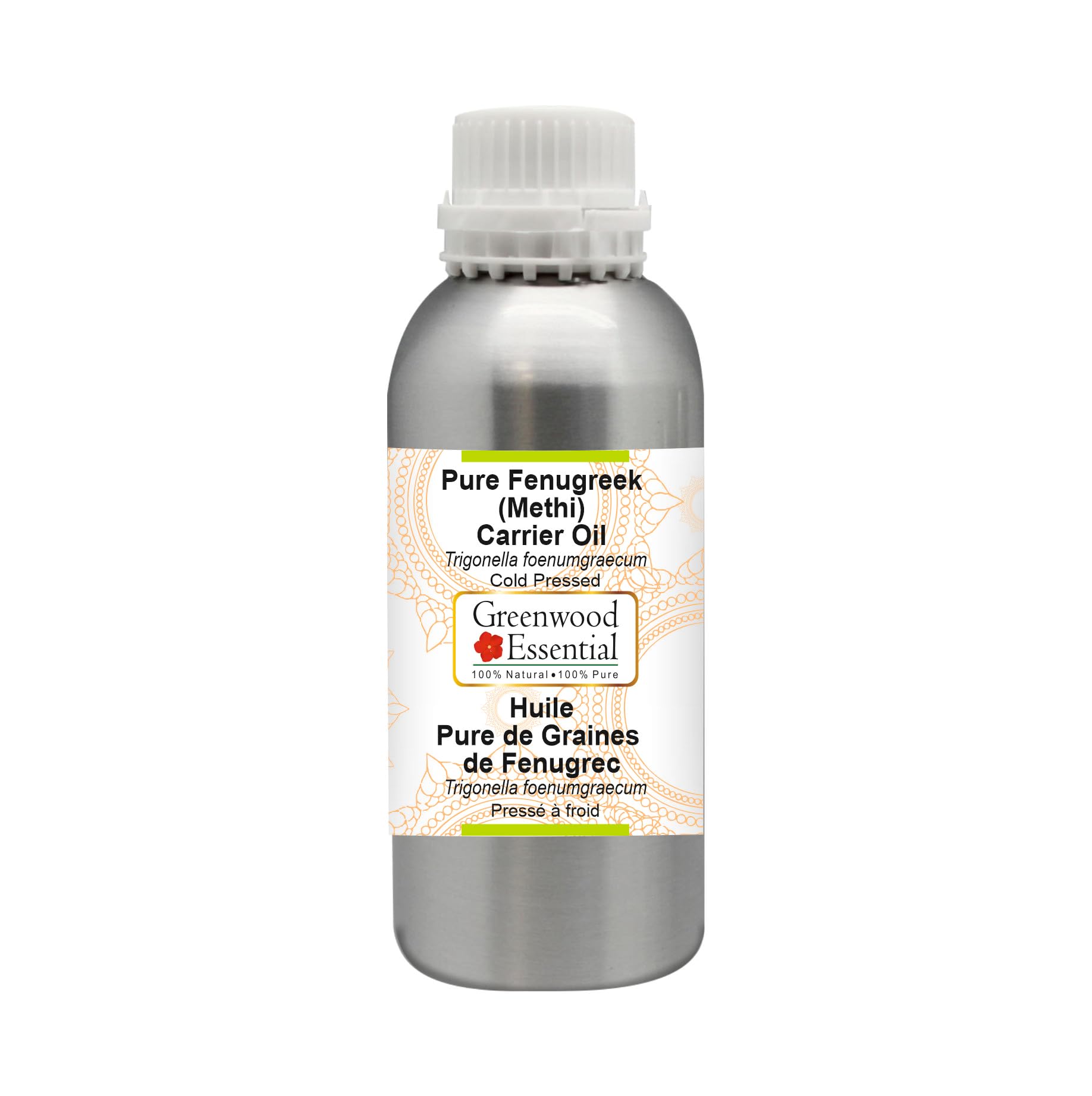 Greenwood Essential Naturreine Bockshornklee (Methi) Trägeröl (Trigonella foenumgraecum) Kaltgepresst 1250ml (42 oz)