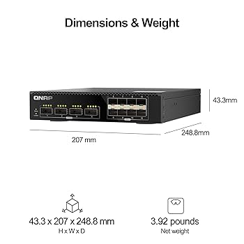nabiページ Amazon.com: QNAP 12-Port 100GbE Half-Width Rackmount Layer 2