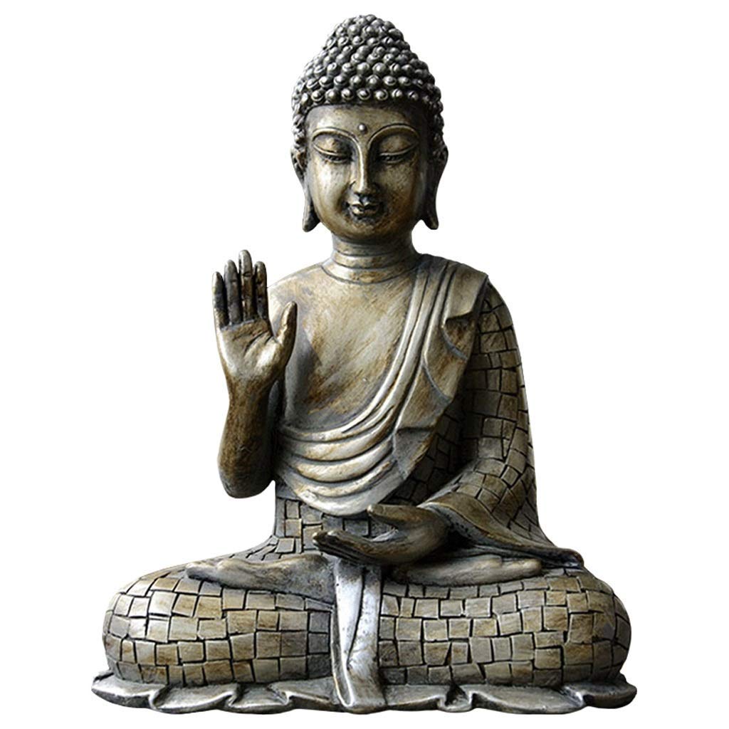 Buddha Ornaments Feng Shui 8.4" Buddha Fear Not Mudra & Welcome Mudra Home Decor Statues Buddha