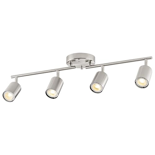 VONLUCE 4 Light Track Light Fixture, LED Track Lighting Kit