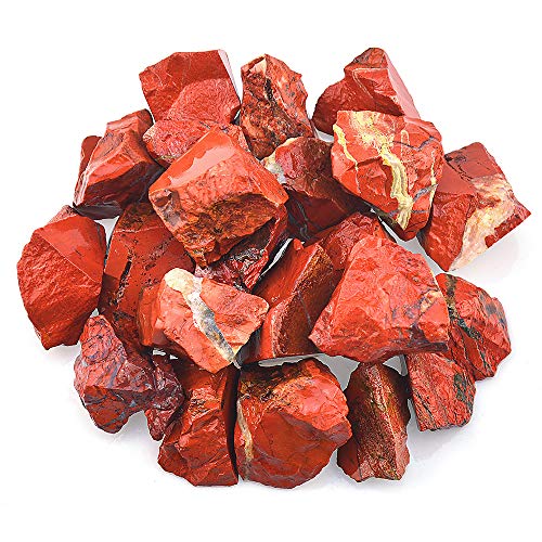 UFEEL 1 LB Bulk Red Jasper Rough Stones - Large 1' Natural Raw Stones Crystal for Tumbling, Cabbing, Fountain Rocks, Decoration, Polishing, Wire Wrapping, Wicca & Reiki Healing Crystals