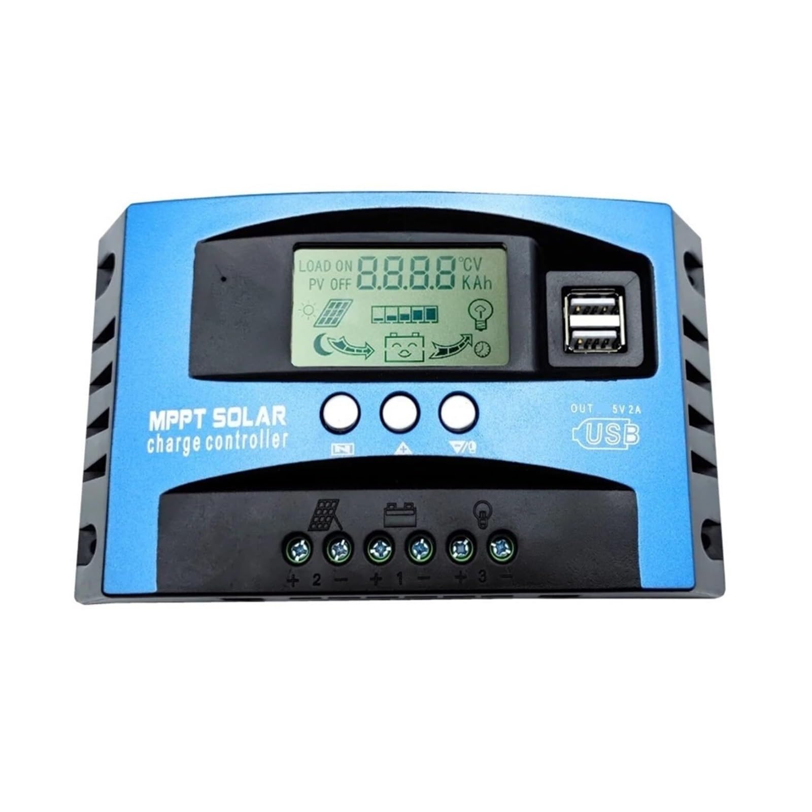 Kontroler ładowania słonecznego, Kontroler Ładowania Słonecznego MPPT 30A 40A 50A 60A 80A 100A Wyświetlacz LCD 12V 24V Podwójny Port USB I Rozładowanie(30A)