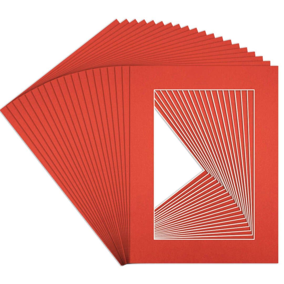 Procut Global 24x18" Poppy Red Picture Mounts to Fit 18x12" Aperture - Precision Cut Cardboard Photo Mount - Ideal for Frames, Prints, Artwork & Certificates - Sizes & Colours Available - 20 Pack