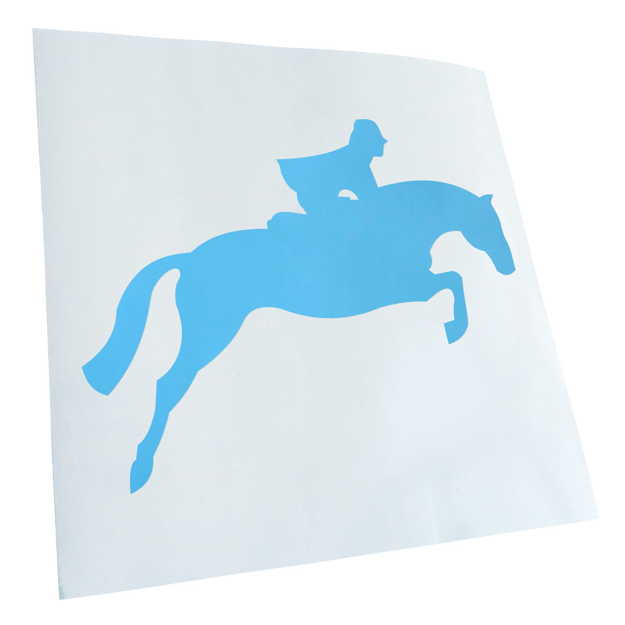 Kiwistar - Car Sticker - Light Blue - 40 x 31 cm Jumping - Showjumping - Free - Rear Window Car Sticker Weatherproof for Car Truck Moped Truck - Sticker Exterior Self-Adhesive Tuning Accessories for