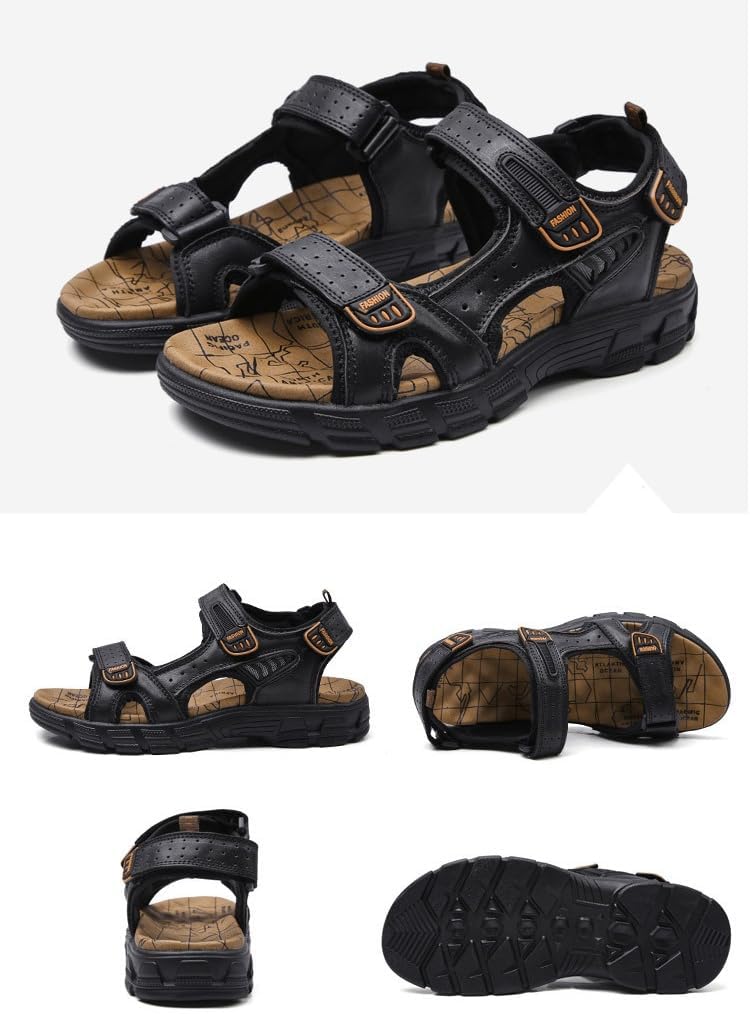Men's Sport Sandals Adjust Straps Outdoor Hiking Sandal Arch Support Open Toe Walking Sandals for Summer Beach Shoes