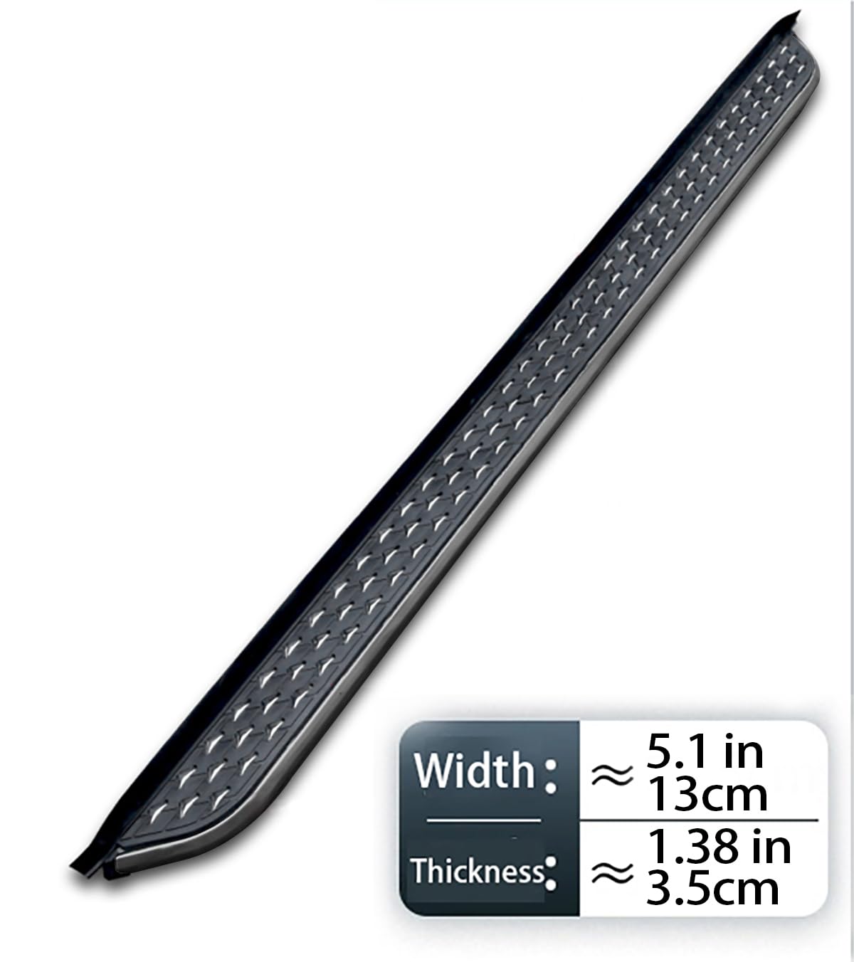 Deski do biegania do Chery TIGGO 4 PRO 2020-2024, 2 szt. aluminiowe stałe stopnie boczne (z uchwytem), zestaw bez wiercenia, zestaw śrub | DIY Project SUV, akcesoria do szyn, czarne (1 zestaw) (HBMTX)