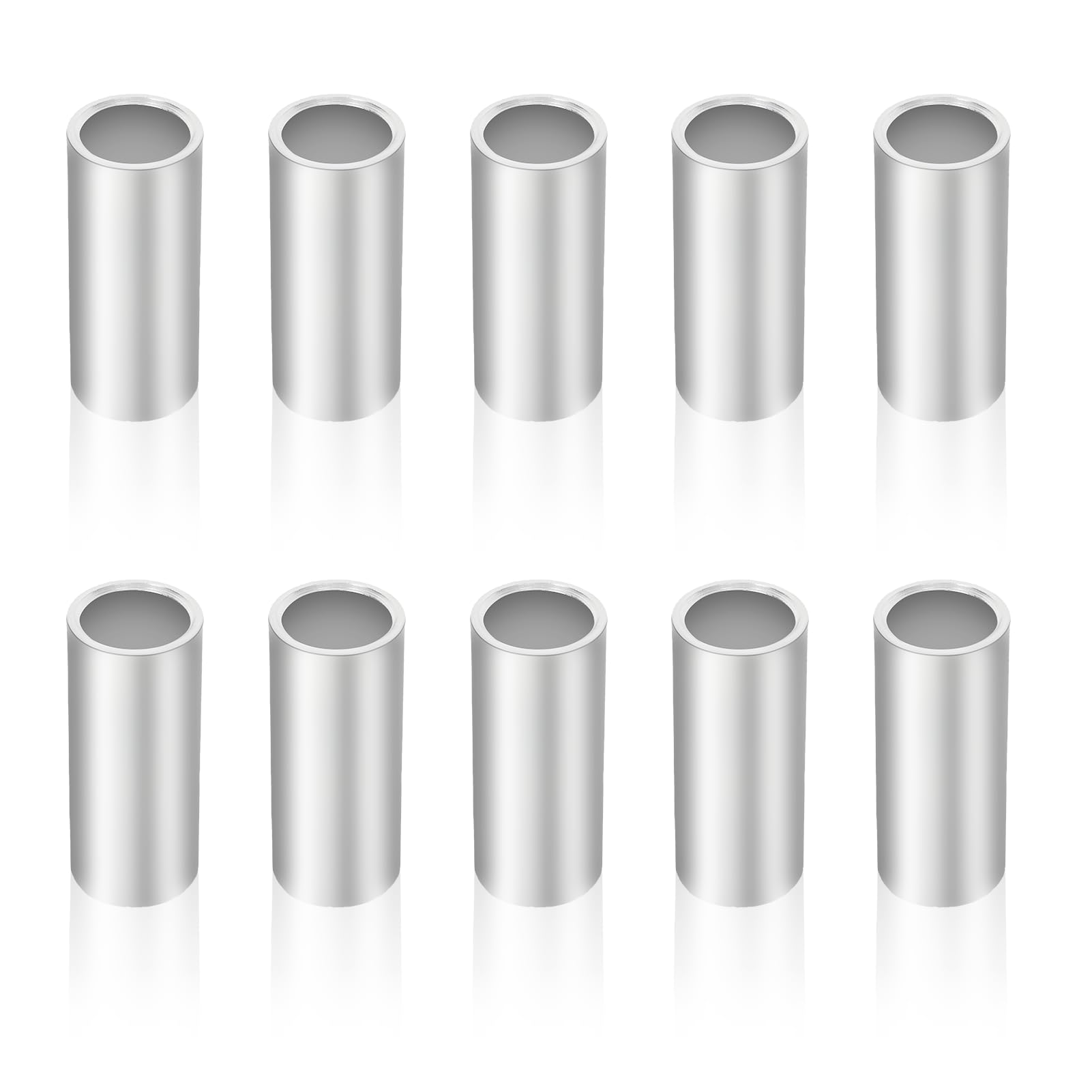 BROQIXIN 59657 10-Pcs 1/2 x 5/8 x 1-1/2-Inch Seamless Steel Spacer,Silver