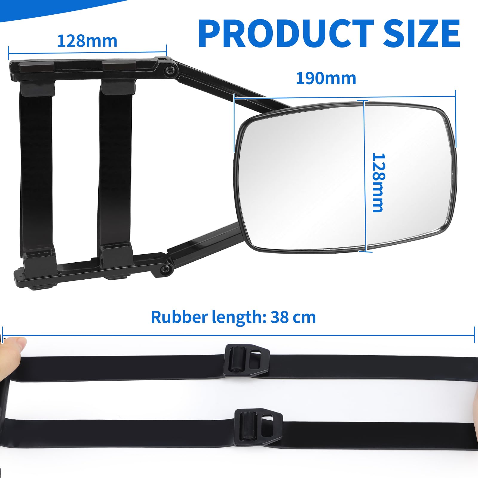 DBREAKS Specchietti per Roulotte, 2 pezzi Specchio del Rimorchio, Specchio di Traino Universale Regolabile, Specchietto Traino Roulotte, Specchietti Retrovisori Esterni con Estensione per Auto