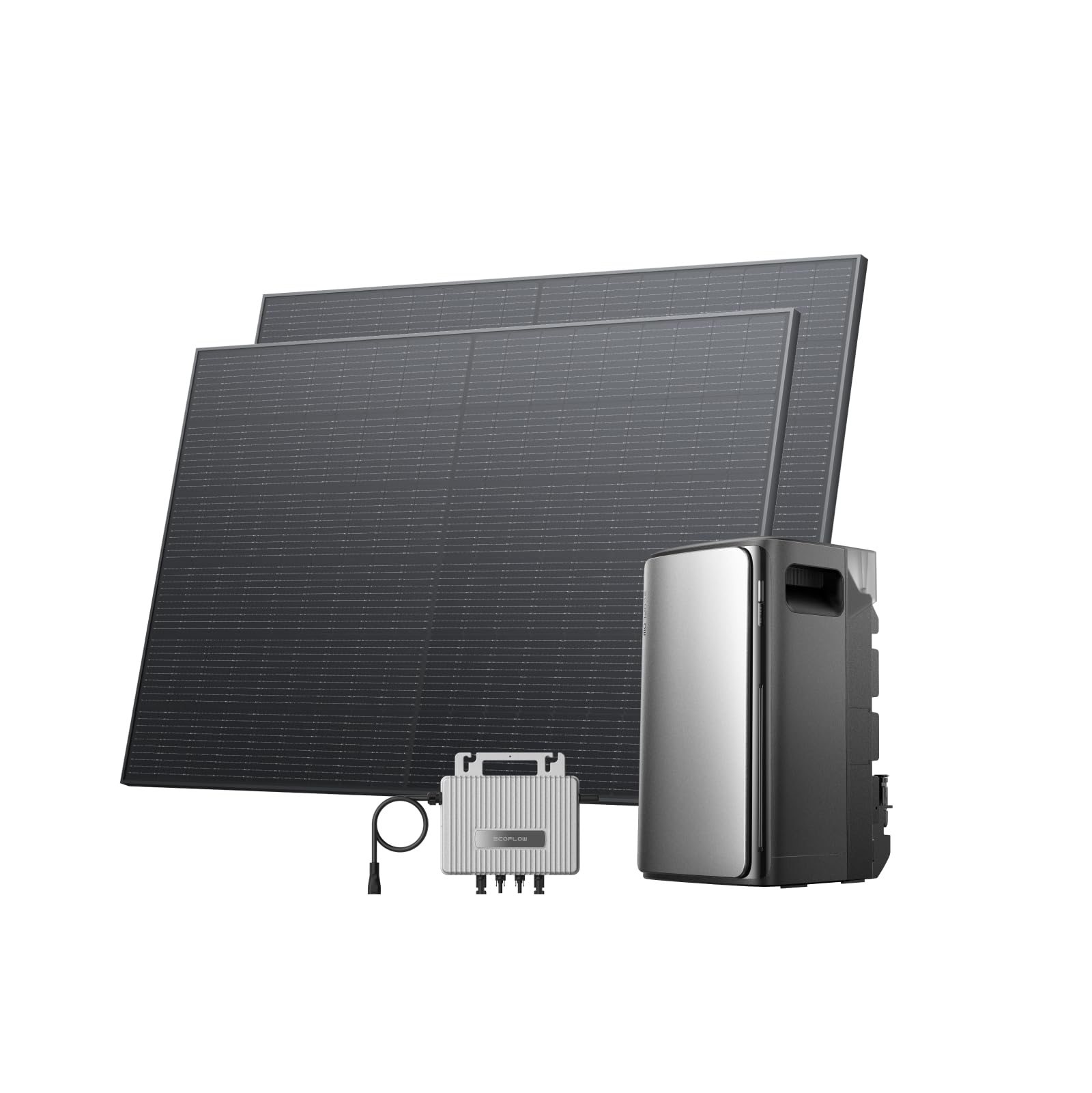 ECOFLOW STREAM Balkonkraftwerk mit Speicher AC Pro, 1,92kWh Solarspeicher, 800 W Mikro-Wechselrichter, 2 × 400 W PV Solarpanels, erweiterbar bis 11,52kWh, Plug&Play, IP65, TOU&KI Steuerung