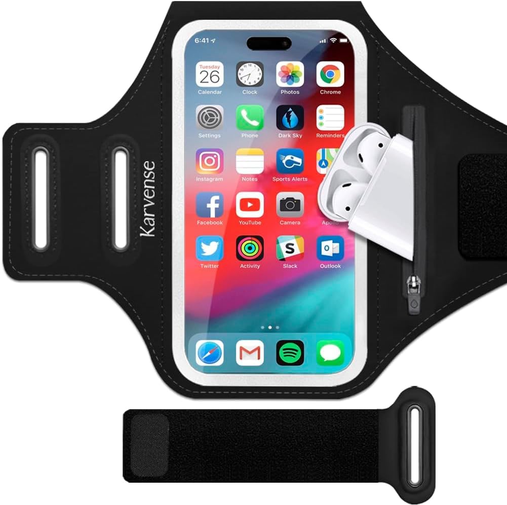 Soporte de teléfono para correr, banda de brazo para correr para iPhone y Samsung Galaxy para tamaño L