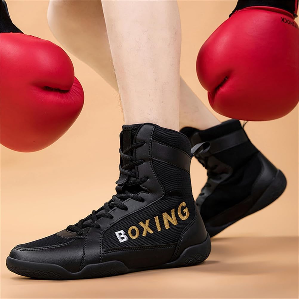Men's High Top Professional Wrestling Shoes Breathable Lightweight Male Fighting Training Boots Fitness Sports Sneakers