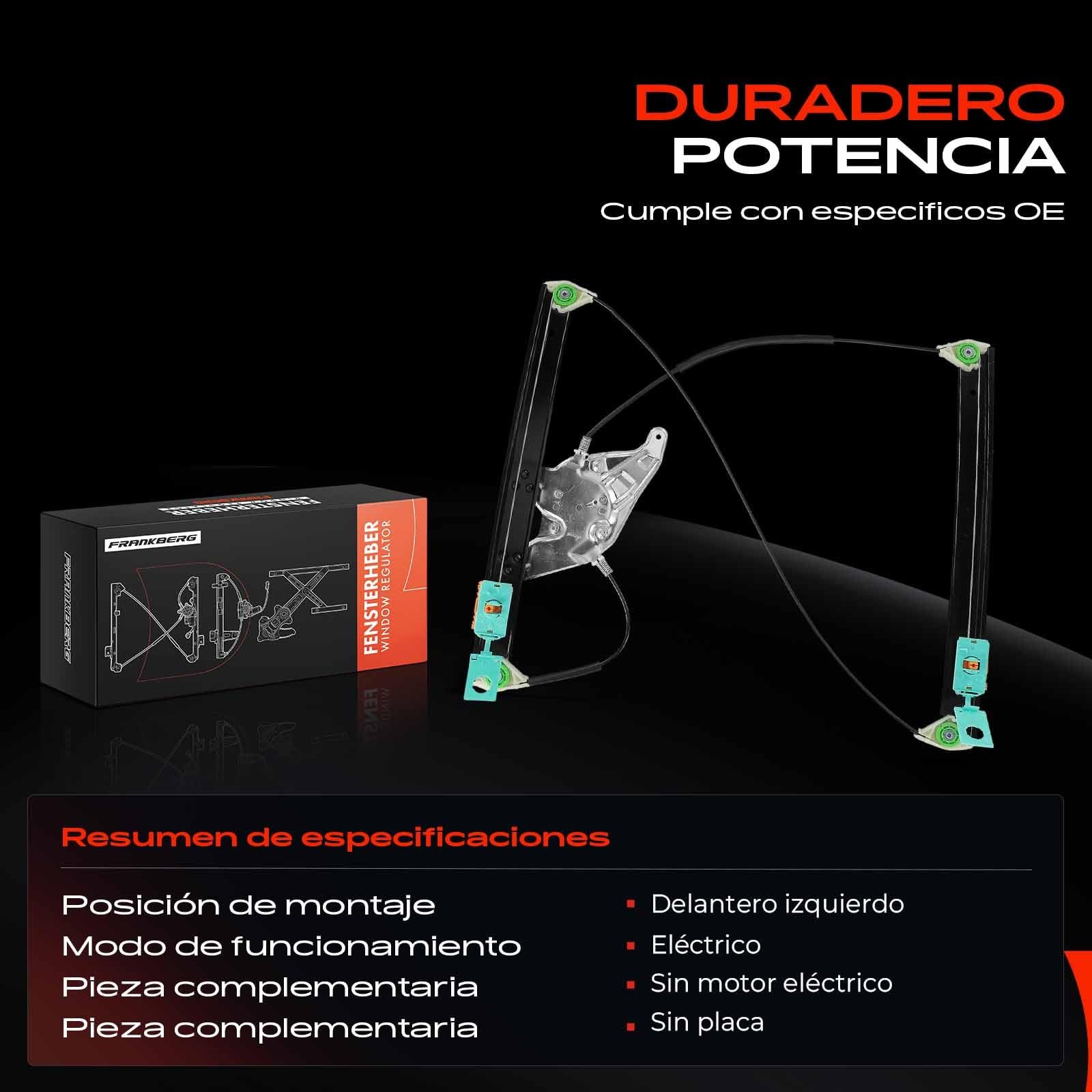 Frankberg Elevalunas Mecanismo elevalunas Eléctrico sin Motor Delantero izquierdo Sin placa 4/5-Puerta Compatible con A6 4B C5 A6 Avant 4B C5 Replace# 4B0837461C