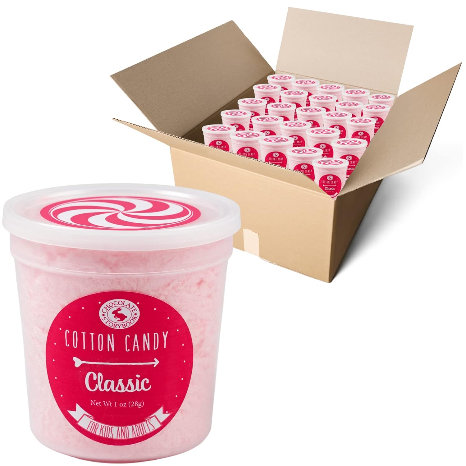 Classic Pink Vanilla Cotton Candy Favors (Gift Set of 80) - Unique Ideas for Holidays, Birthdays, Celebrations, Party Favors