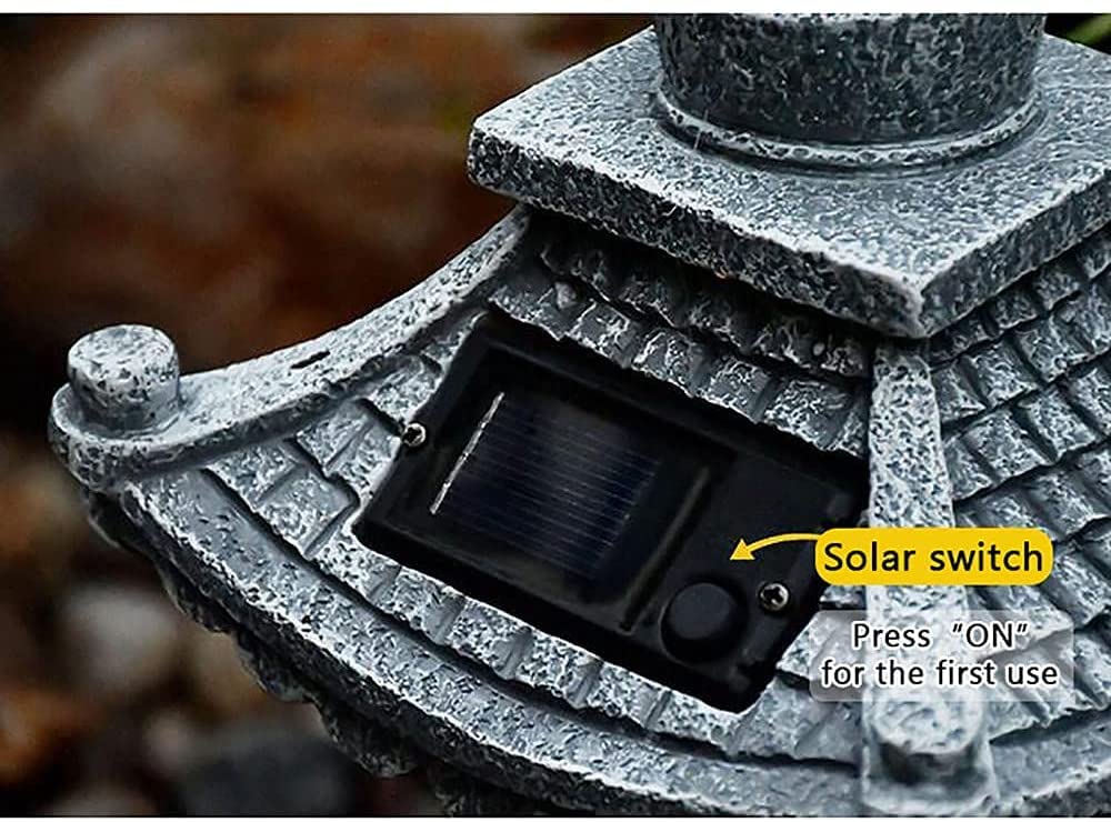 Dekoracja na zewnątrz statuetka do domu na podwórko dekoracja rzeźba ogród ozdoba figurka solarna pagoda wieża latarnia orientalny krajobraz wewnętrzny