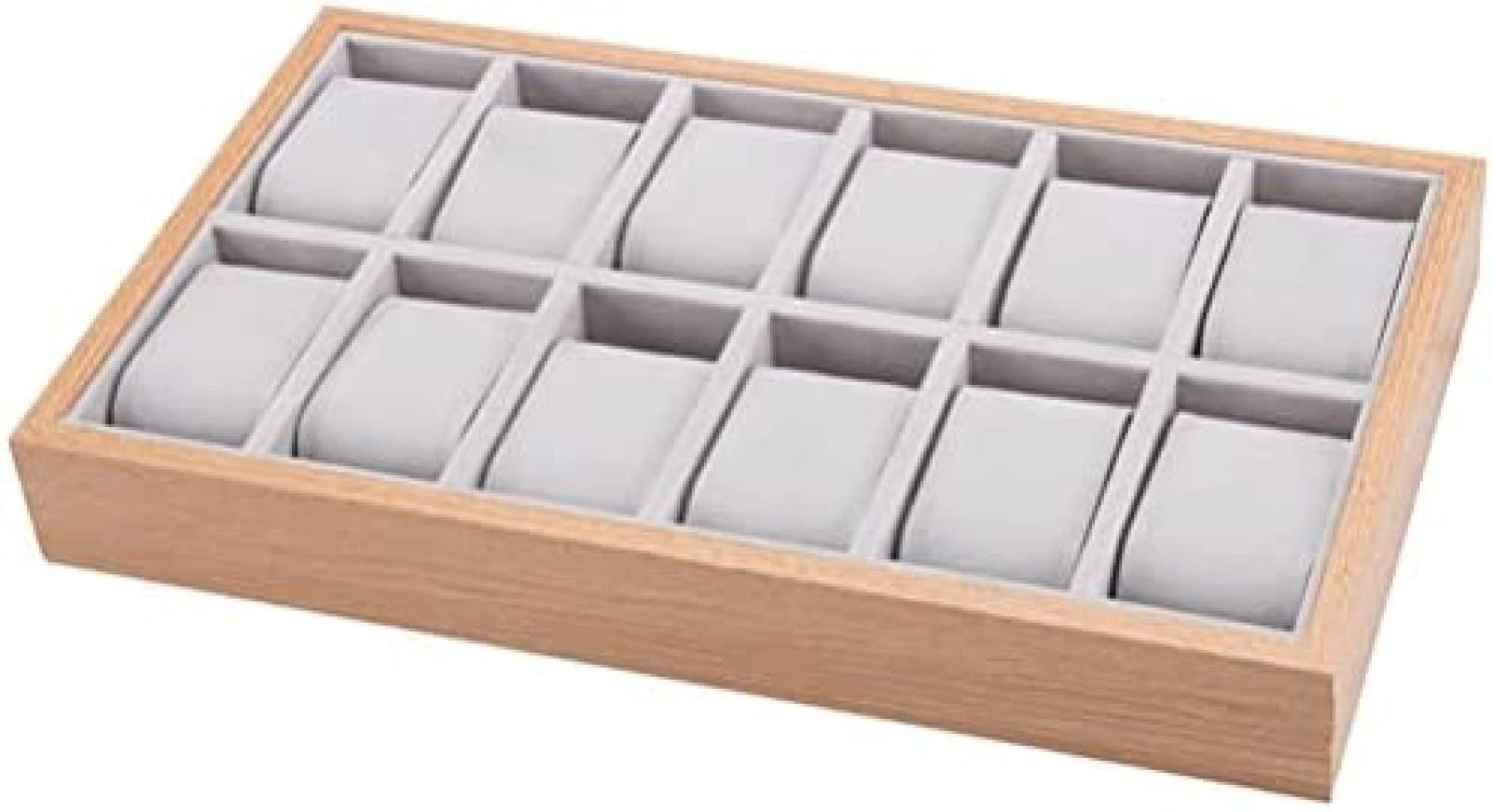 YNBSHGAA Watch Display Case 12 Slots Jewellery Storage Box Ring Bracelet Bangle Display Tray Jewelry Organiser Case Holder Earrings Storage Box