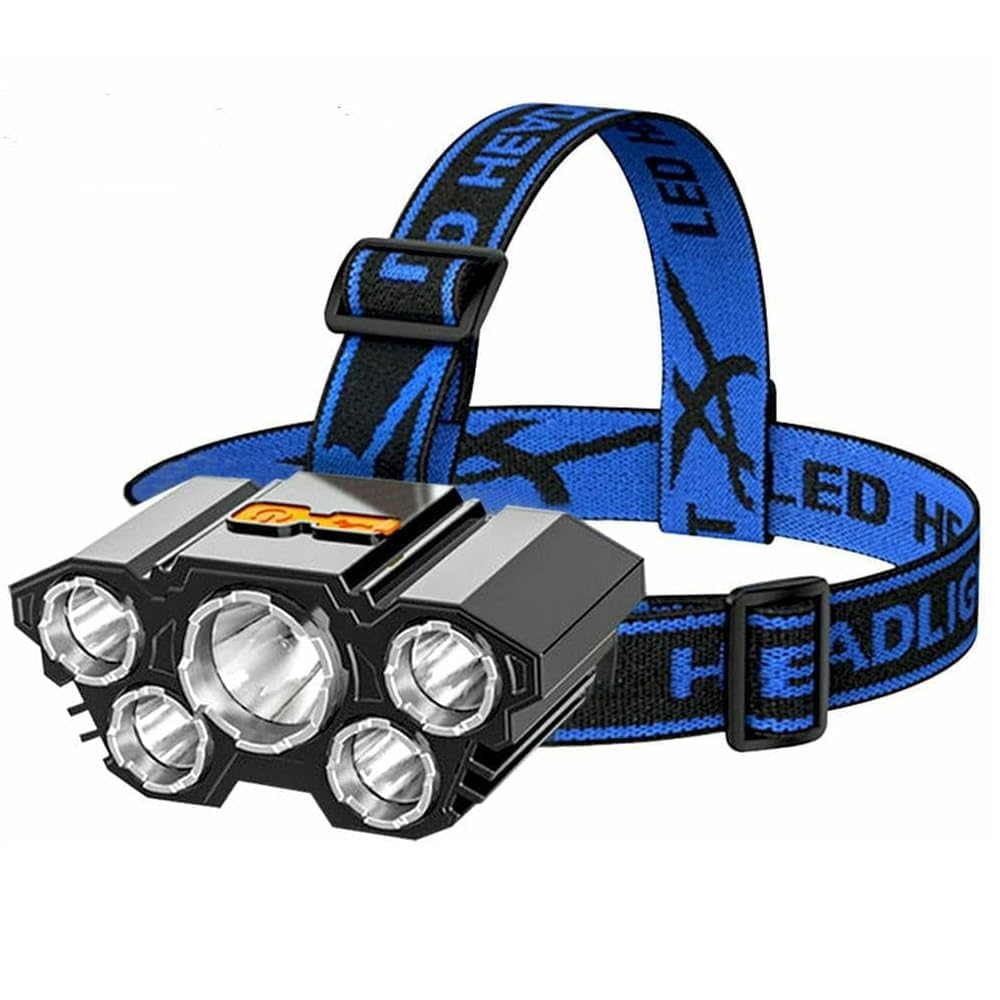 Care 4 5-in-1 USB Rechargeable LED Head Torch Flash Light Headlamp Waterproof Adjustable Head Lamp for Cycling, Camping, Hiking (Multicolor)-picture-18