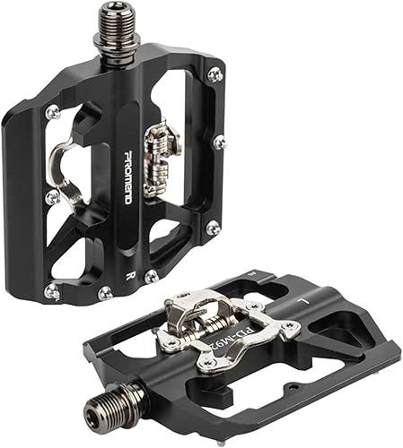 Pedales de bicicleta de montaña Sistema SPD Dual Función CNC Aluminio Bicicletas Ampliar Pedales DU Cojinete Accesorios con tacos para Carretera MTB