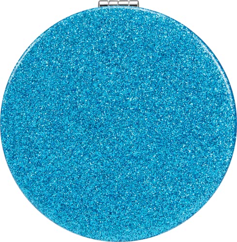OMIRO 1X/10X Magnifying Compact Mirror with PU Leather, Ultra-Portable for Purses and Travel, Round Black 2.3 OZ