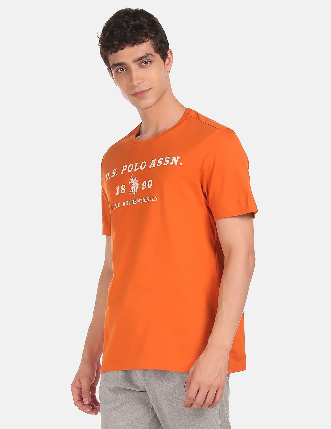 U.S. POLO ASSN. Men's Cotton Regular Fit Comfort Fit Brand Print I683 T-Shirt - Pack of 1 - Image 3