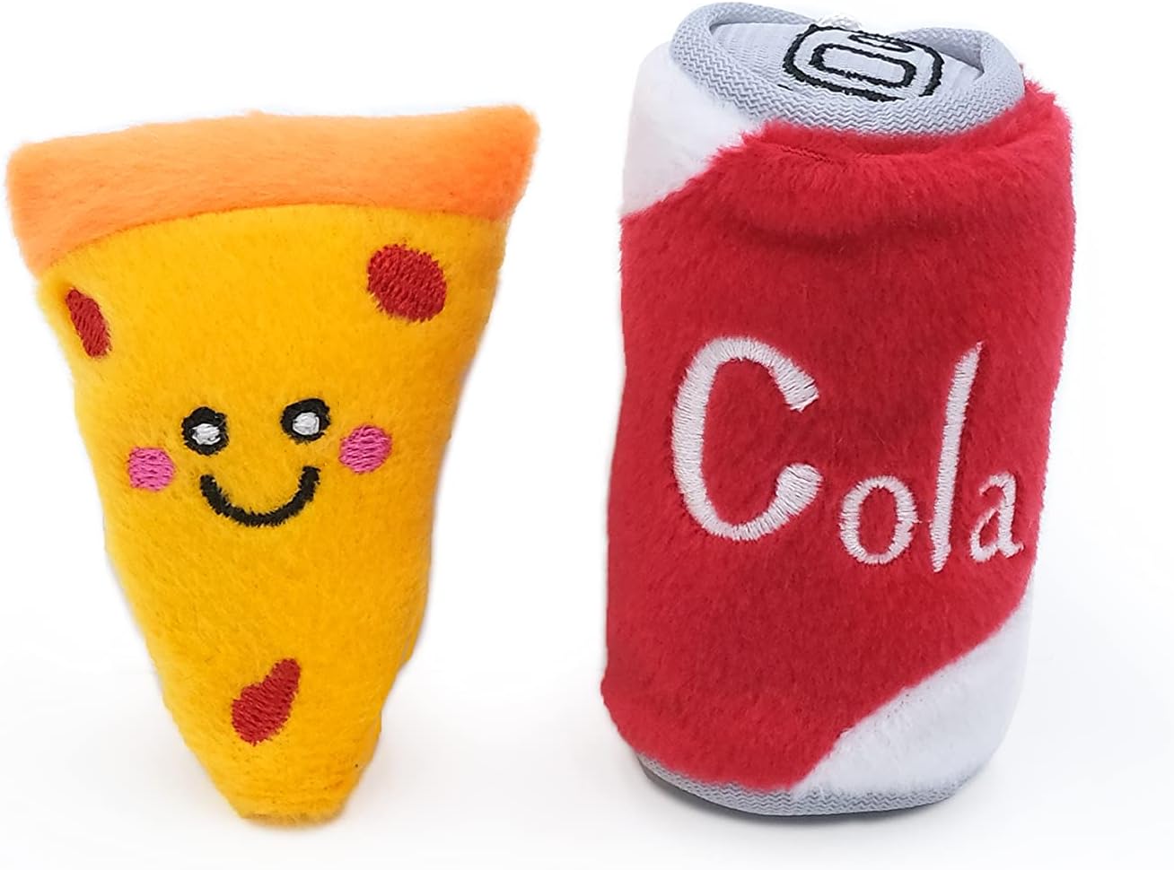 ZippyClaws NomNomz - Pizza & Cola Catnip Toy, Cute Cat Toys for Kittens & Indoor Cats, Funny Plush Cat Toy Gifts, Small Novelty Kitty…