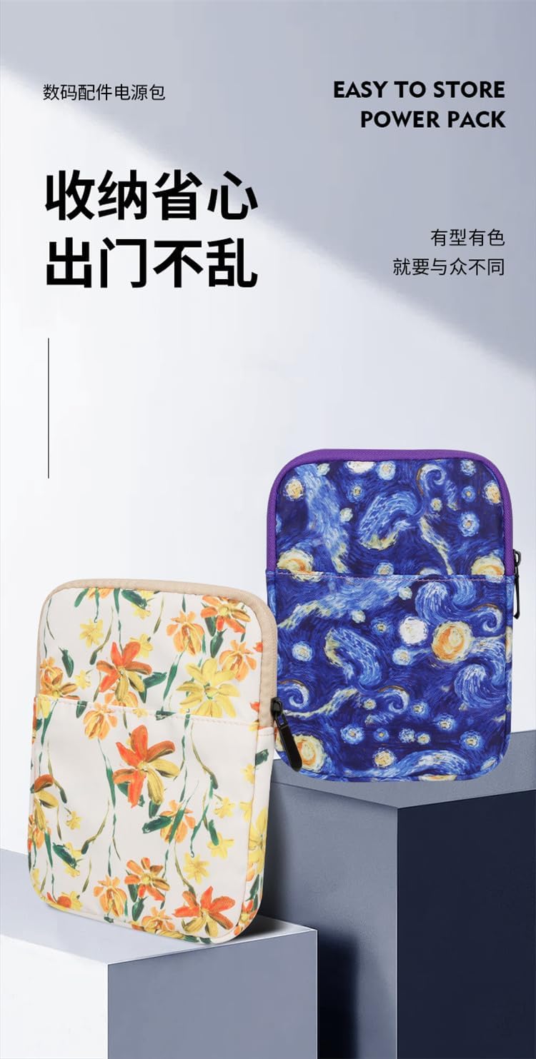 Slim Protective Sleeve for 6.8/7-inch Kids eReader & 8.3-inch iPad mini - Floral Design Tablet Case (Multi-Device Compatible) (Starry Sky, for 8.3 iPad mini)