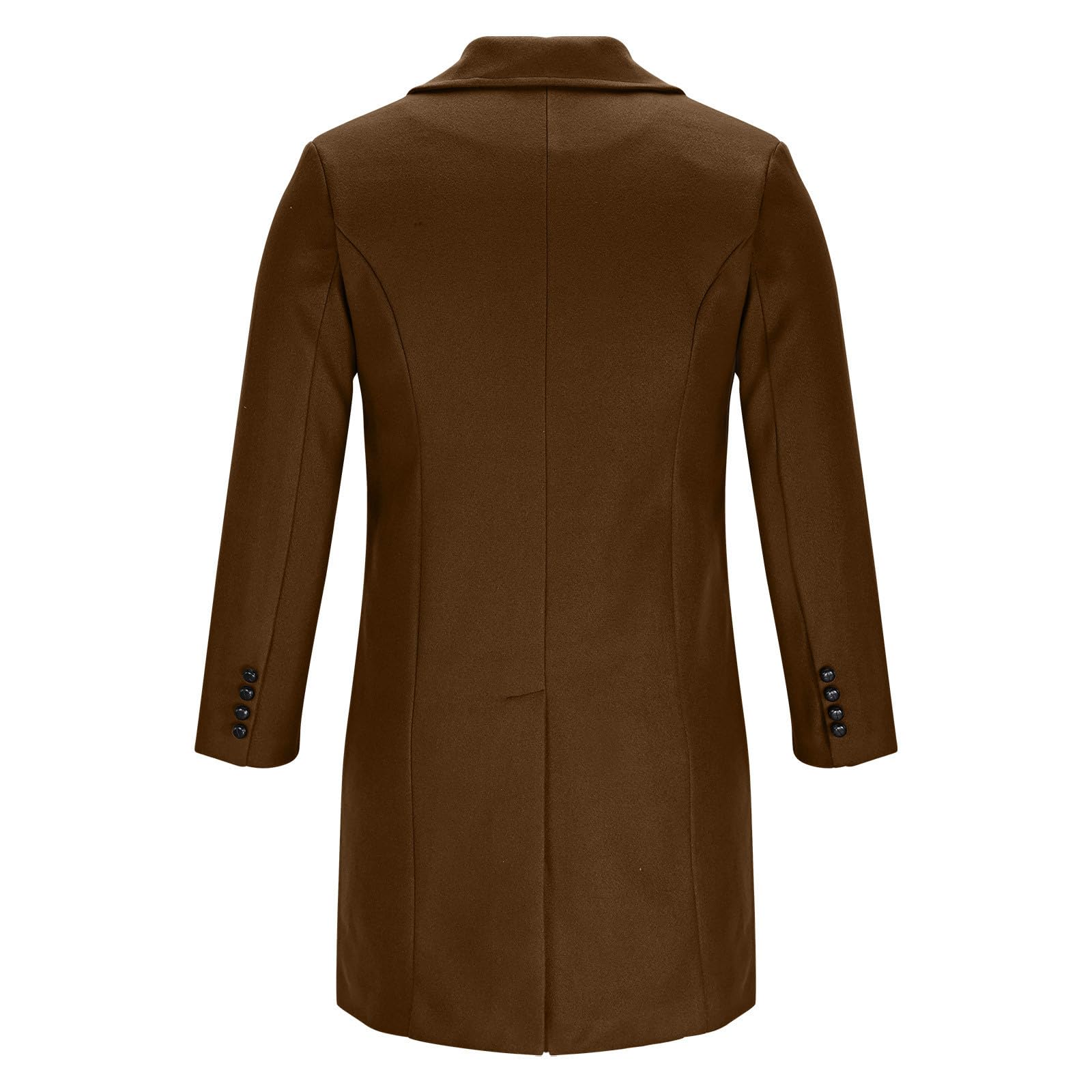 Jamicy Wollmantel Herren Lang Wintermantel Wolle Winter Herrenmantel Warm Zweireiher Mantel Dicke Einfarbige Übergangsmantel Freizeit Bequeme Trenchcoat Oversize Classic Klassische Winterjacke