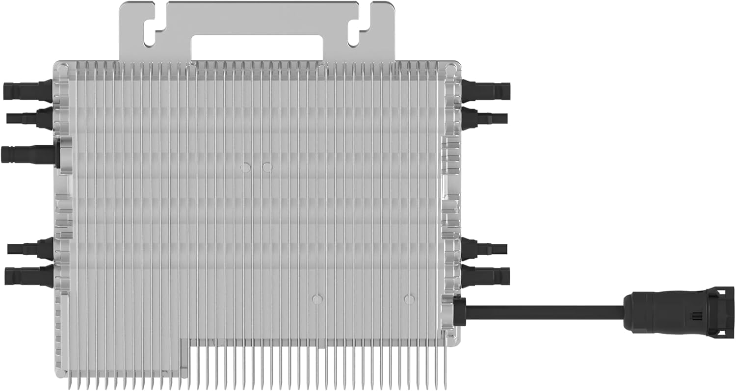 Deye SUN-M200G4-EU-Q0 - Micro inverter da 2000 W, 4 MPPT WiFi, IP67, conforme alla norma VDE, nuova generazione con Relè Solar PV con cavo Schuko da 5 metri per impianti da balcone