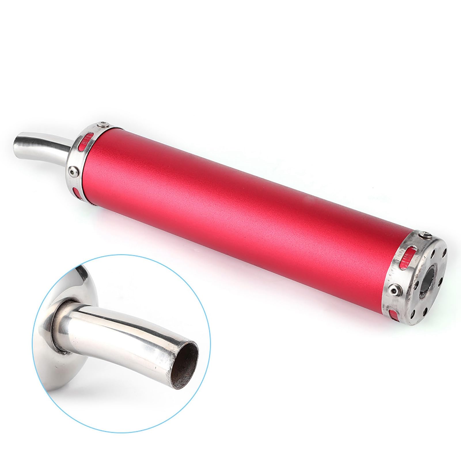 Ejoyous Tłumik Wydechu Silencer 20mm 0.8in Rura Wydechowa Motocykla Końcówka Rury Wydechowej Rura Wydechowa Stal Nierdzewna Stylowy Design Redukcja Hałasu z Różnymi Kolorami dla (czerwony)