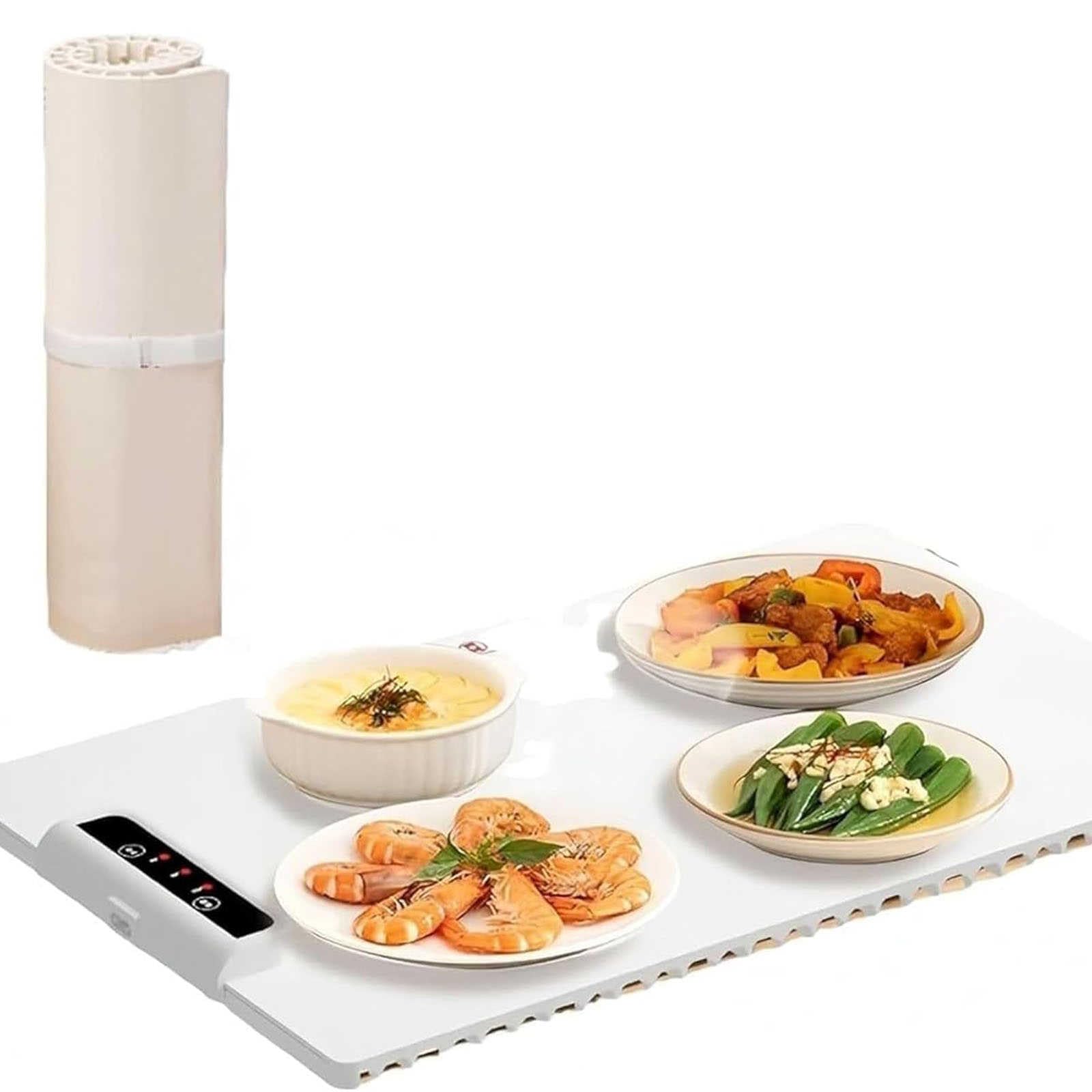 Electric Warming Tray with Adjustable Temperature,Portable Electric Warming Tray Silicone, 2024 New Upgrade Electric Heating Tray, Foldable Food Warmer Fast Heating,For House Parties