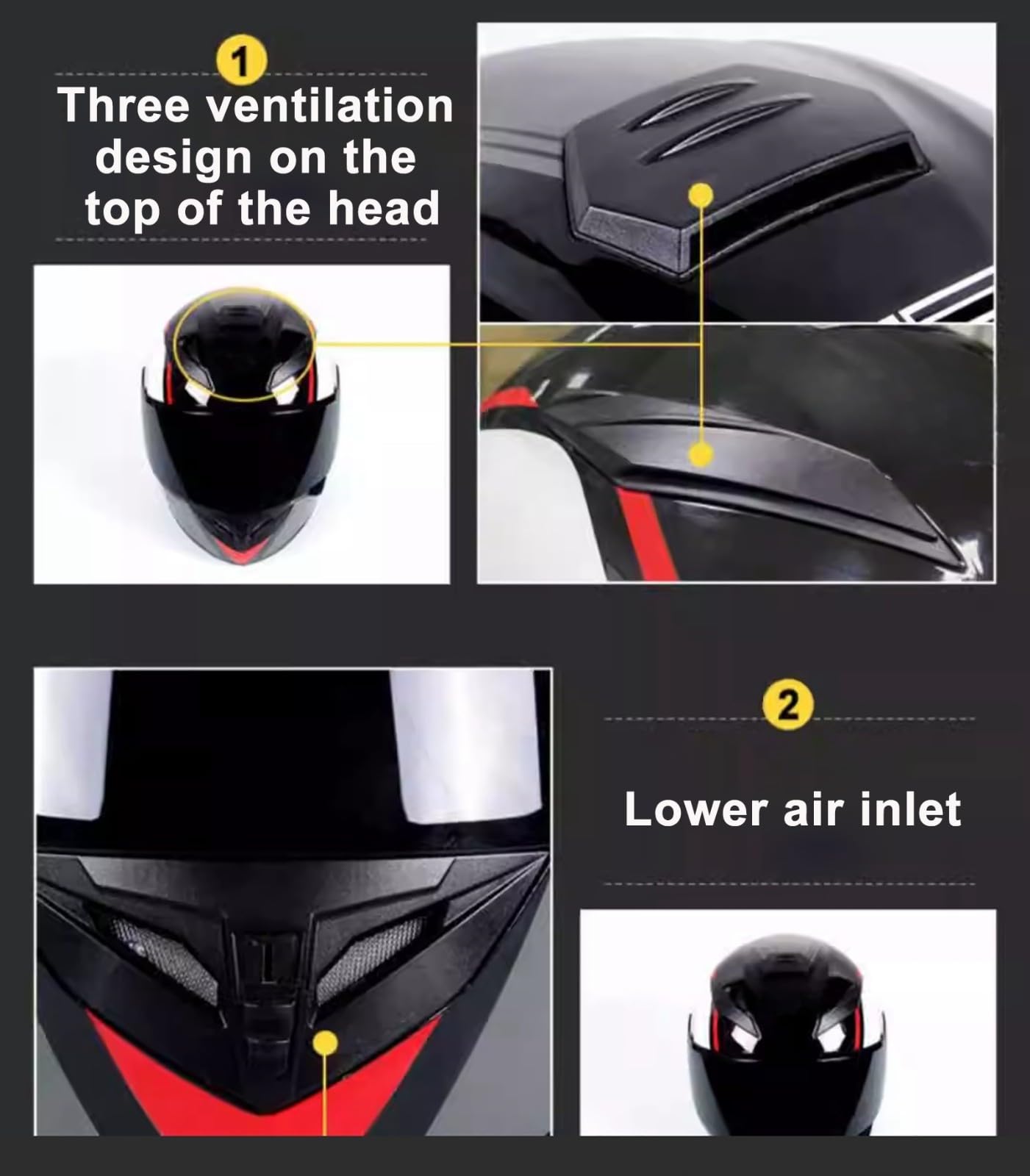 Kaski motocyklowe Turystyczne kaski motocyklowe motorowery atmosfery uliczne homologacja ECE skutery kaski integralne kaski męskie i damskie H,XXL (61-62 cm)