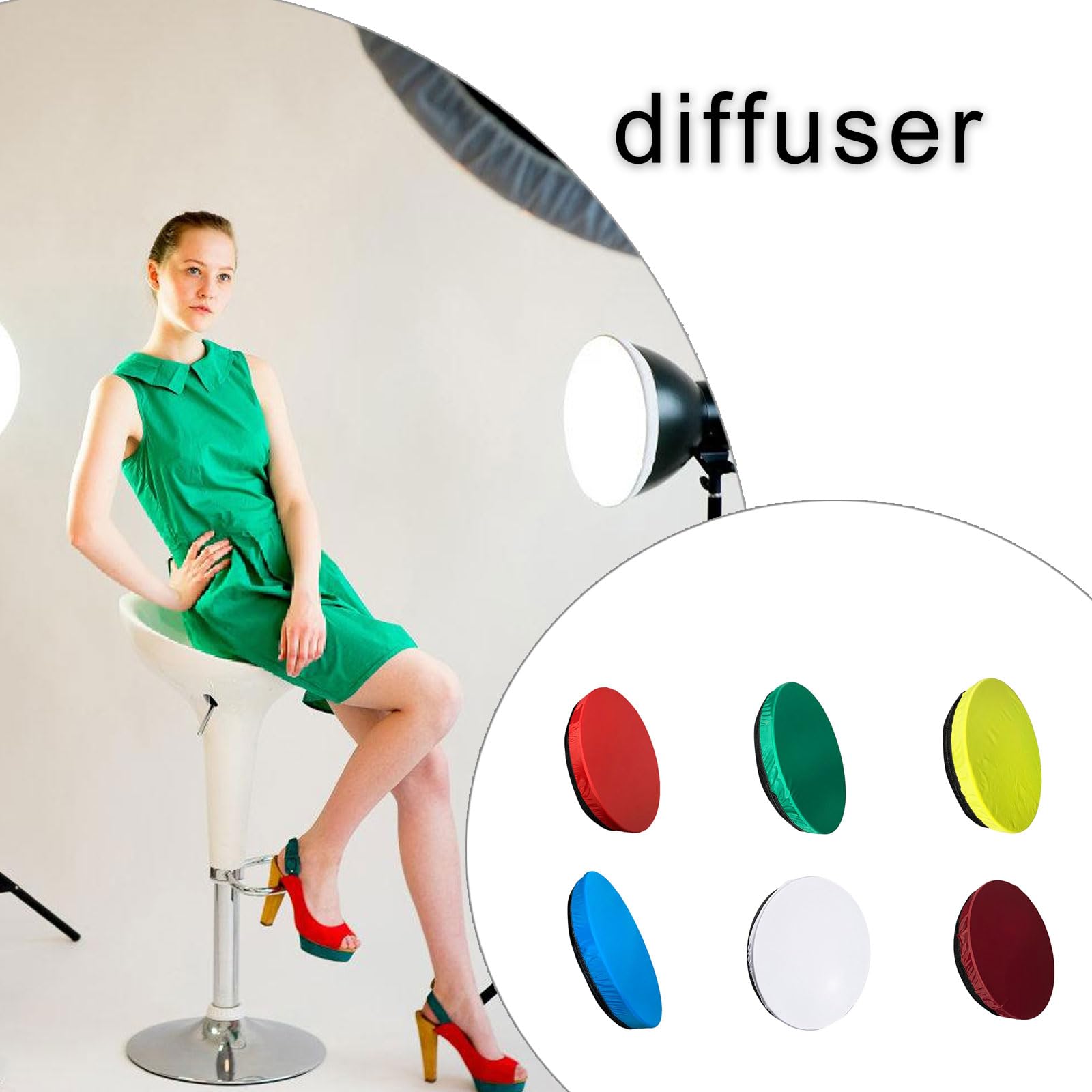 BAIMOQI 18cm/7inch Diffuser Sock Soft Photography Diffuser Lamps Covers Diffuser Covers Cloth for Rings Light Flashing Light