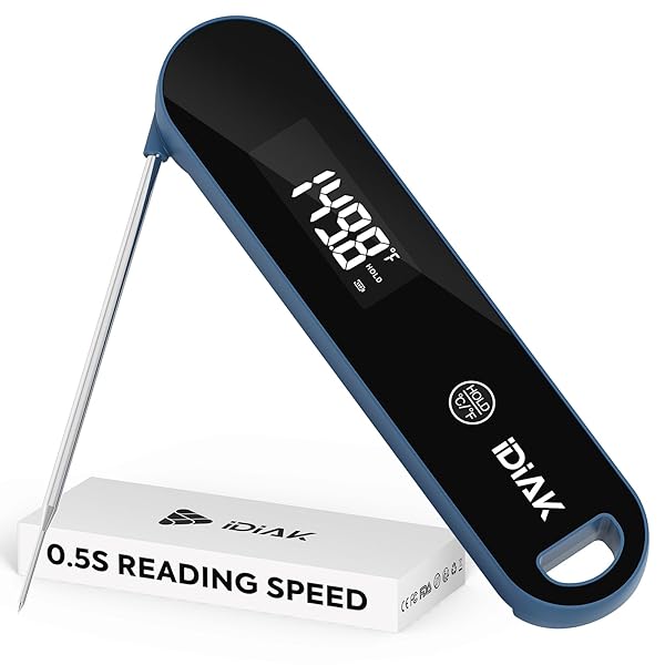 Meat Thermometer Digital, Instant Read Meat Thermometer with OLED Display,IP67 Waterproof Food Thermometer for Cooking,Grill, BBQ,Smoker