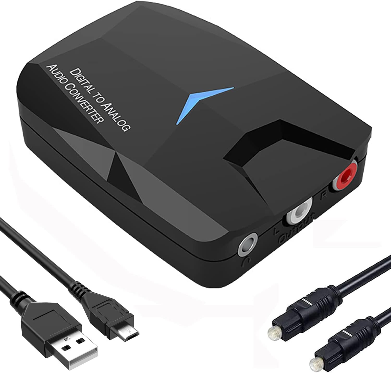 MAKINGTEC DAC Digital to Analog Audio Converter with Bluetooth 5.0 Receiver, Optical Coaxial Bluetooth Digital Audio to Stereo Analog RCA & 3.5mm