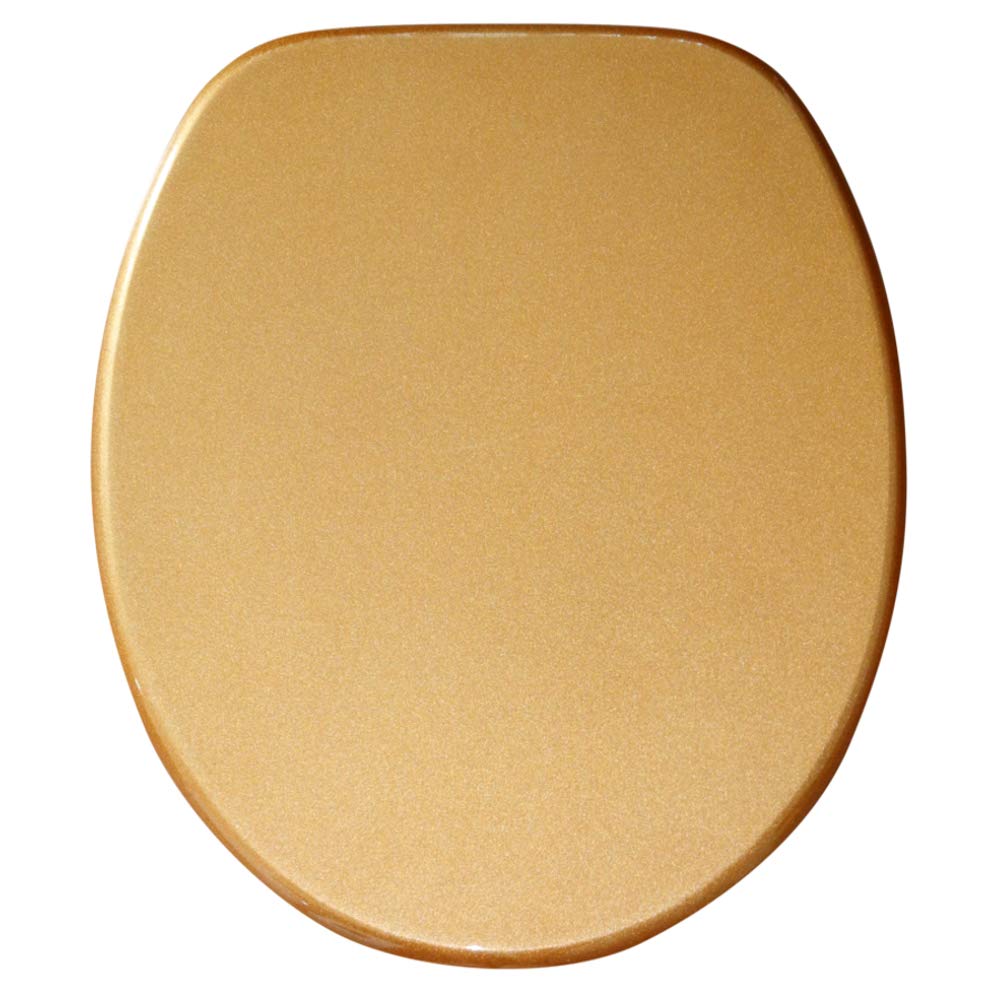 Sanilo Gold Soft Close Toilet Seat, Wide Choice Of Glittering Toilet Seats, Stable Hinges, Easy To Mount (Gold)
