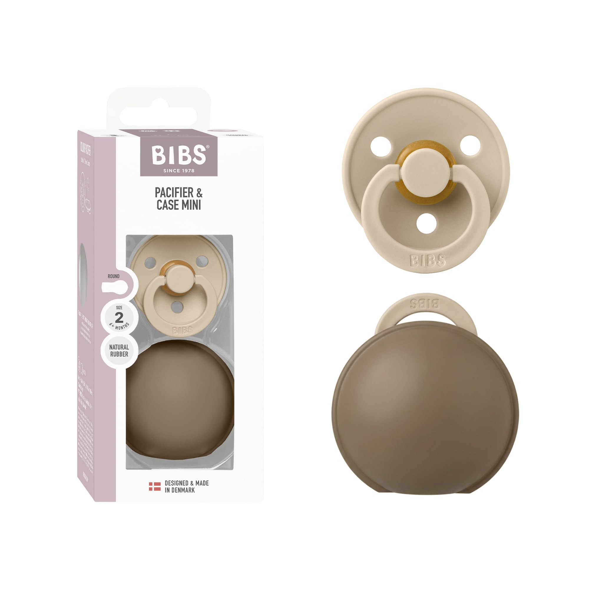 BIBS Pacifier Case Mini, BPA-Free Silicone Pacifier Holder Box, Compact
