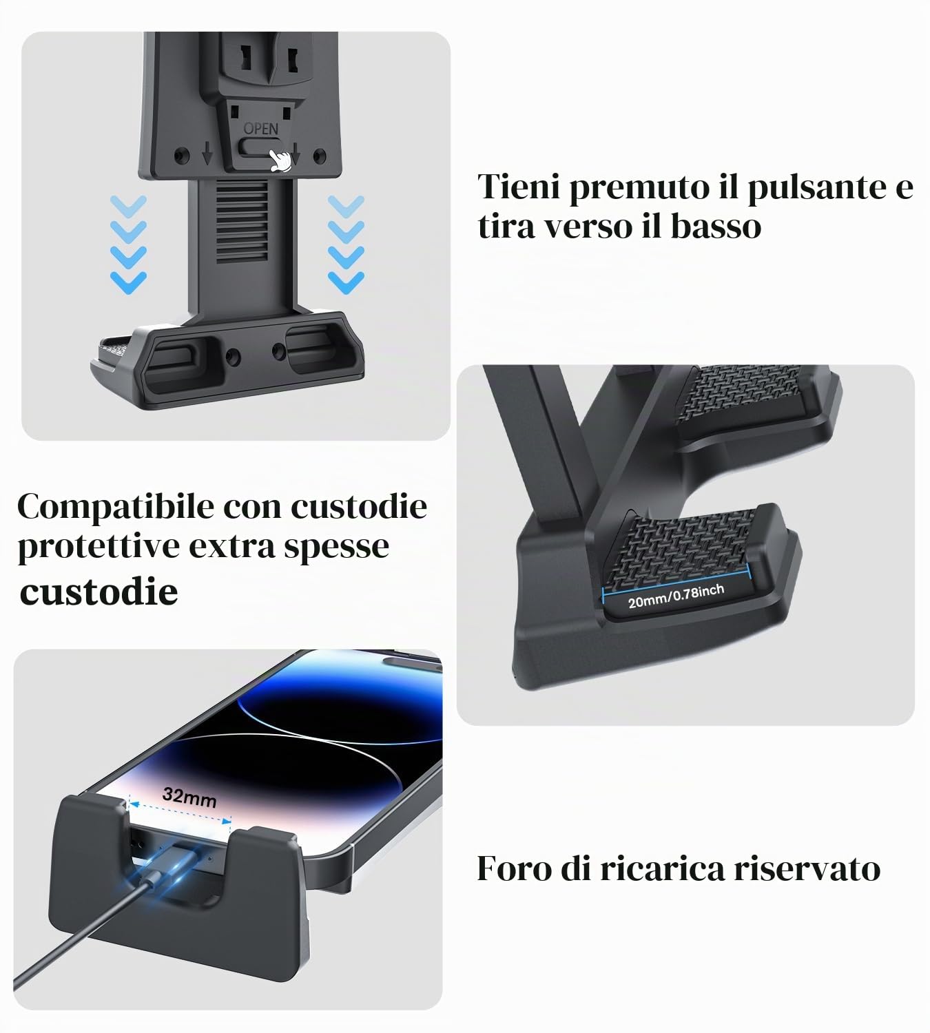 OHLPRO Supporto per Tablet da Auto Base per Trapano Resistente, Compatibile con iPad Samsung, Tablet e Telefono, Supporto per Tablet da Auto per Camion/Veicoli Commerciali/Desktop/Parete, ecc.