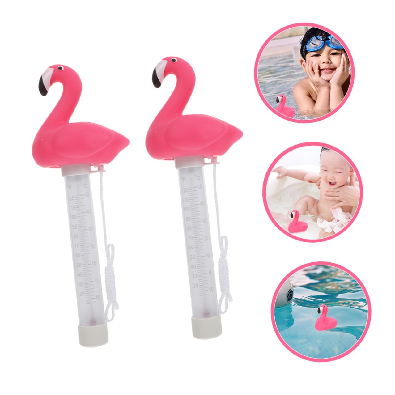 BESPORTBLE Floating Pool Thermometer 2pcs, Waterproof Bath Water Thermometer for Spa, Hot Tub, and Cold Plunge, Easy-Read Floating Temperature Gauge for Swimming Pools